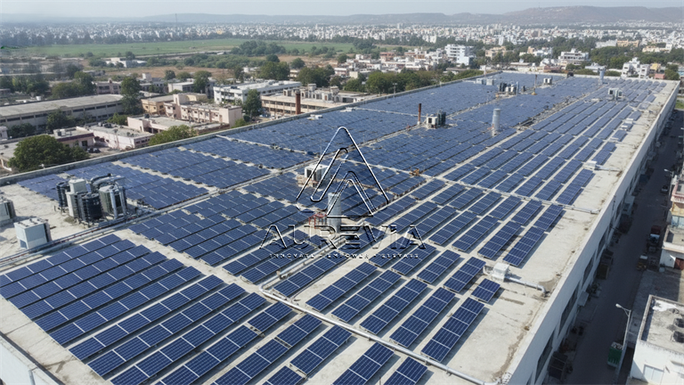 100 kW industrial solar rooftop system in Jaipur